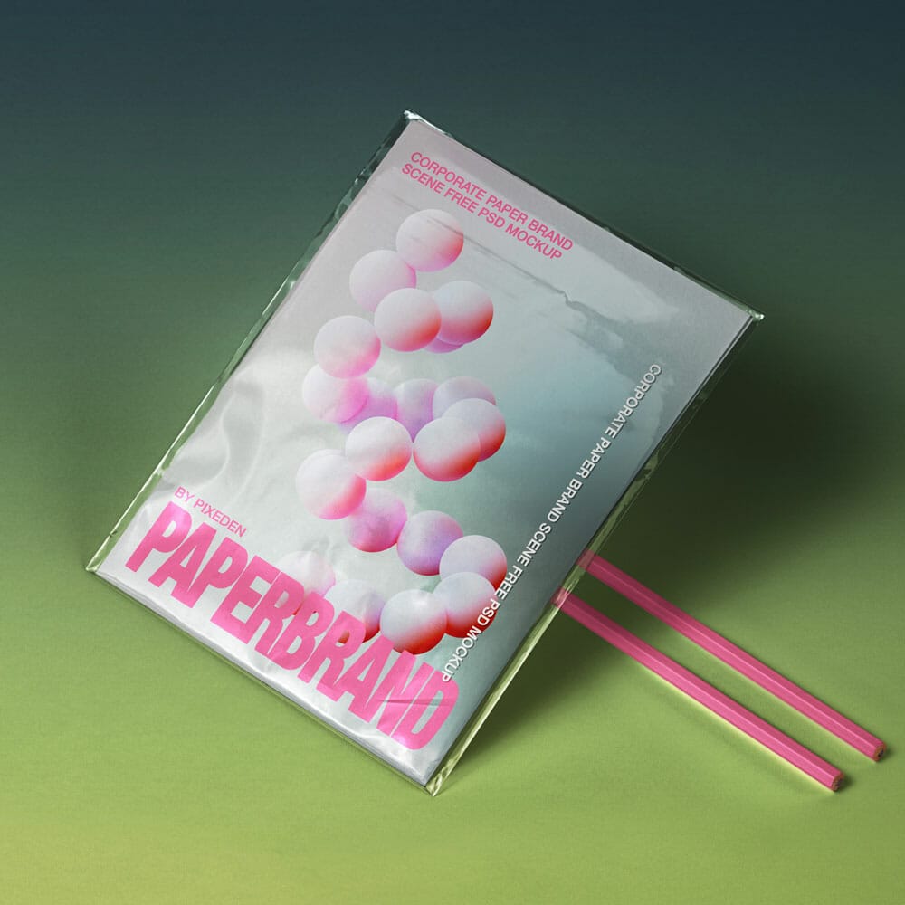 Free Corporate Paper PSD Branding Mockup Scene