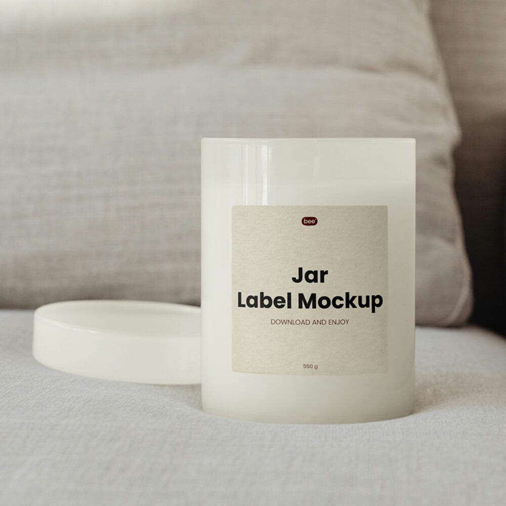 Free Cosmetic Jar Label Mockup PSD