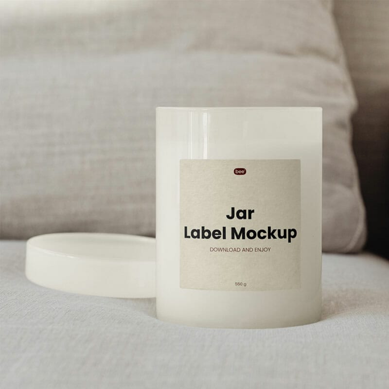 Free Cosmetic Jar Label Mockup PSD