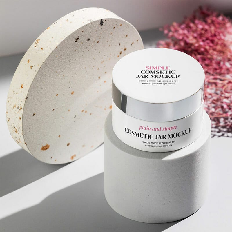 Free Cosmetic Jar Mockup PSD