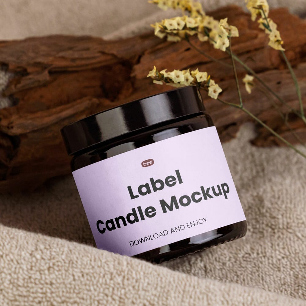 Free Cosmetic Jar with Label Mockup PSD