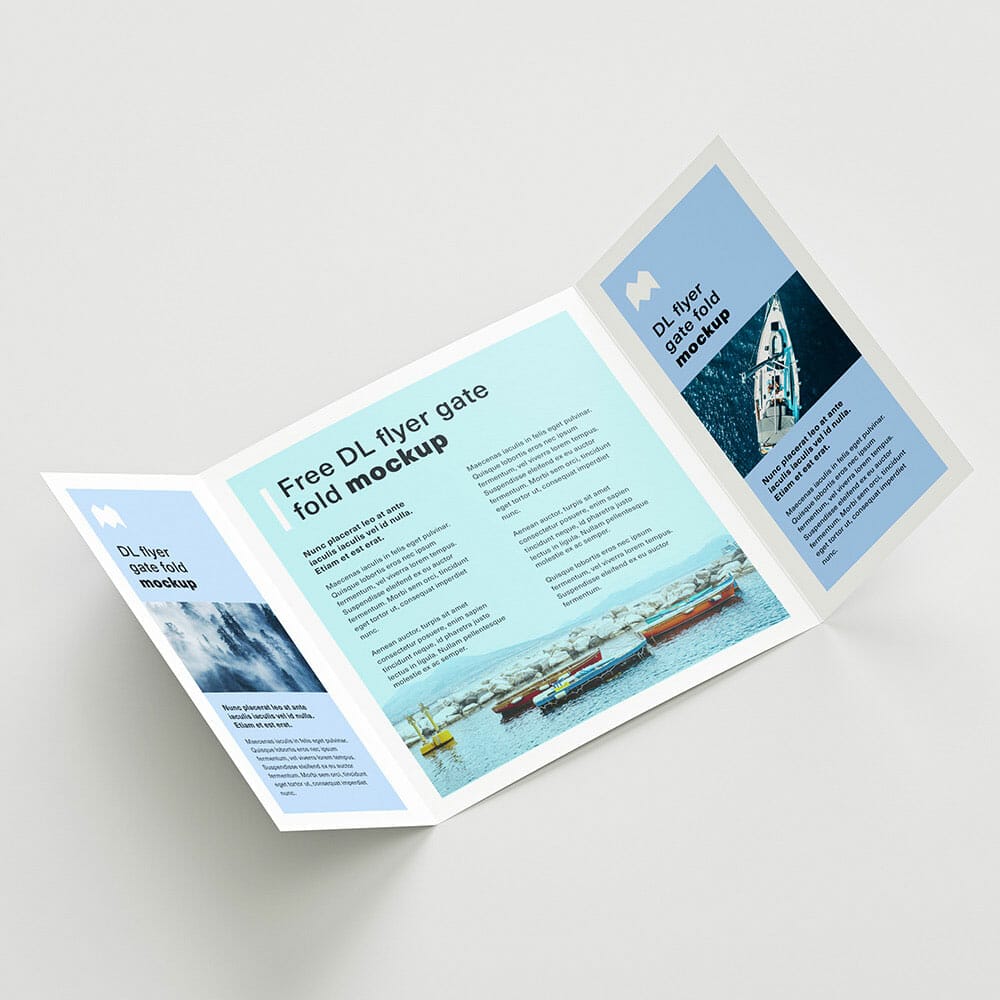 Free DL Gate Fold Flyer Mockup PSD