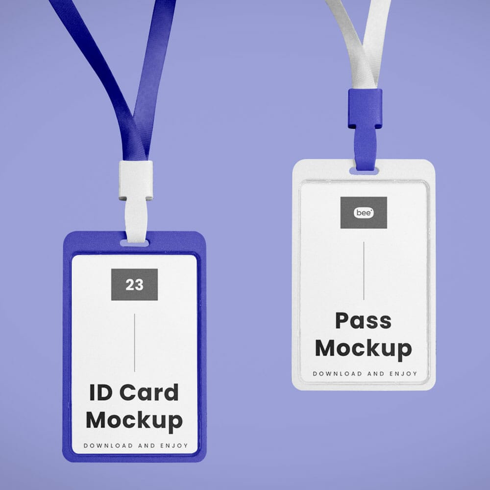 Free Double ID Card Mockup PSD