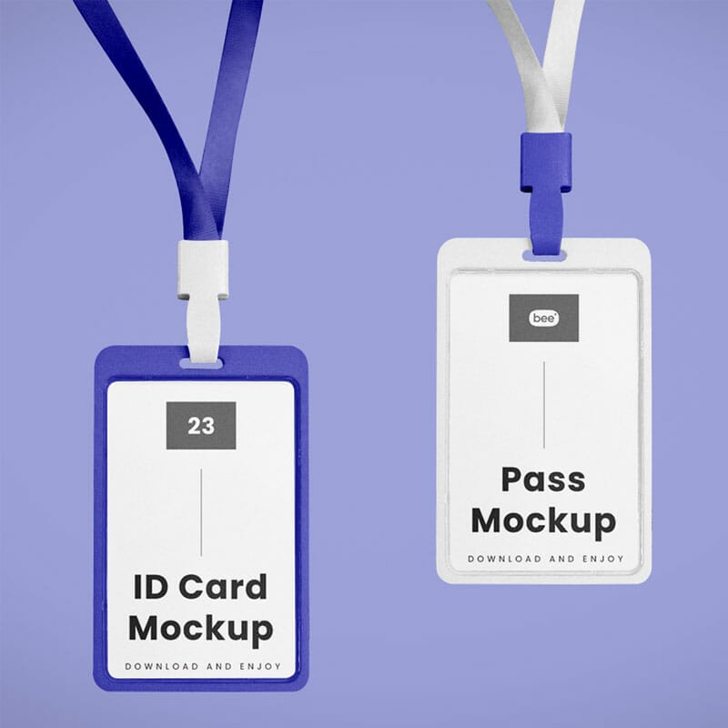 Free Double ID Card Mockup PSD