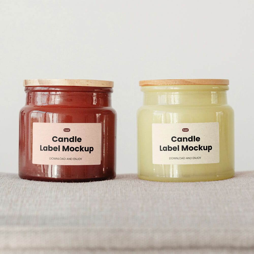 Free Double Jar With Label Mockup PSD