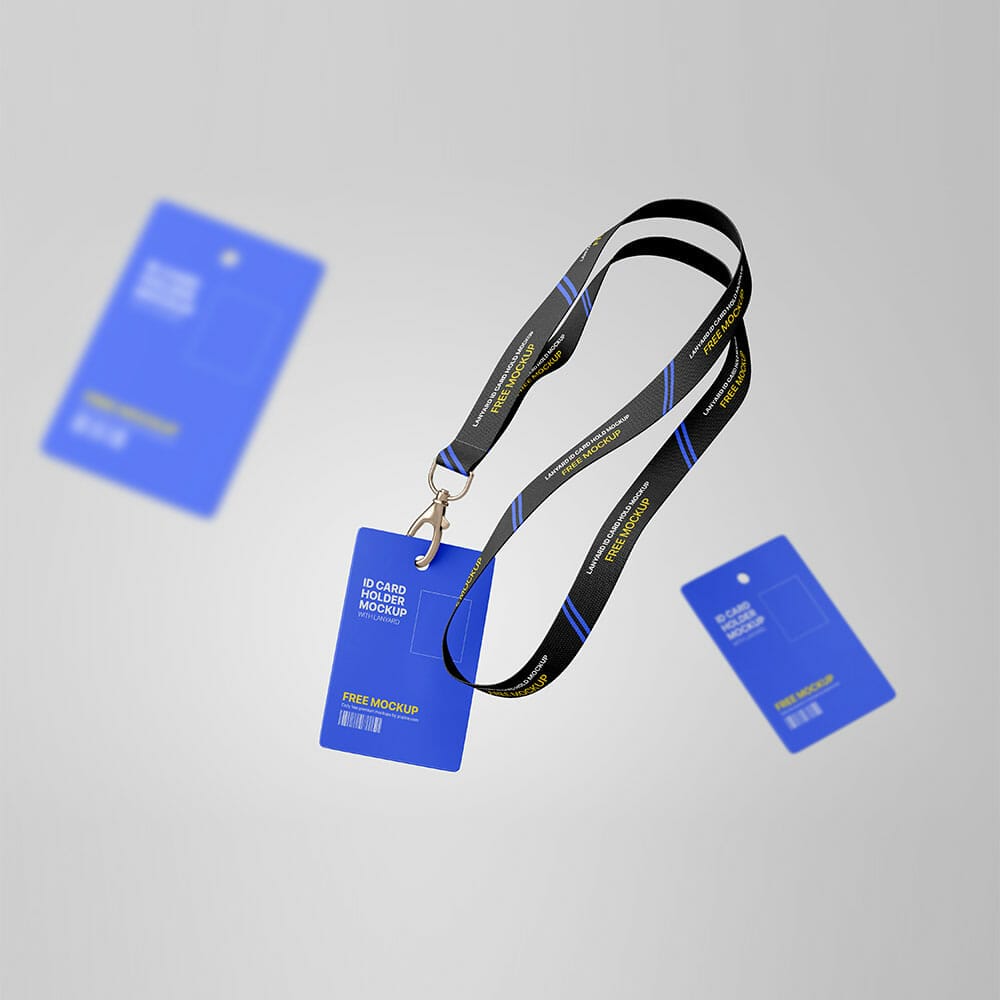Free Employee ID Card Holder Mockup PSD