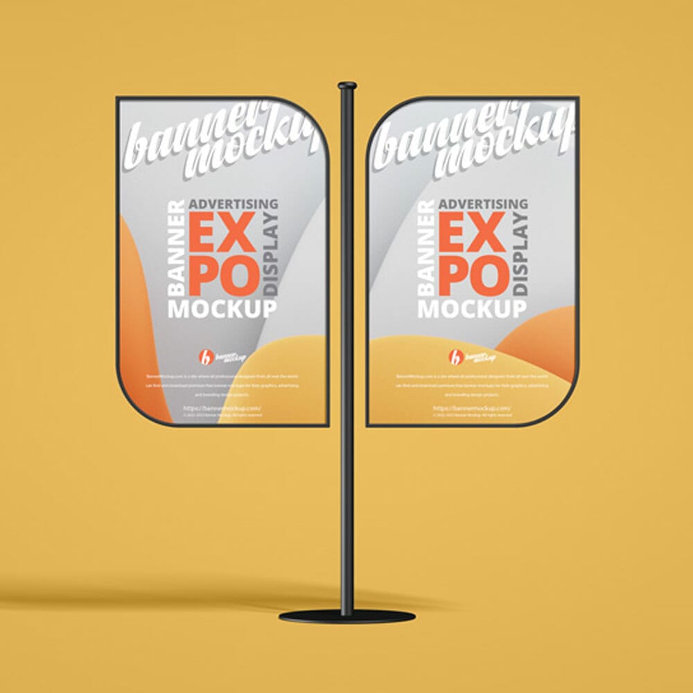 Free Expo Advertising Display Banner Mockup PSD