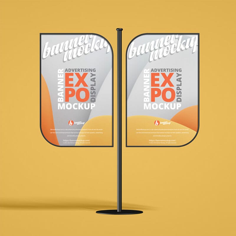 Free Expo Advertising Display Banner Mockup PSD