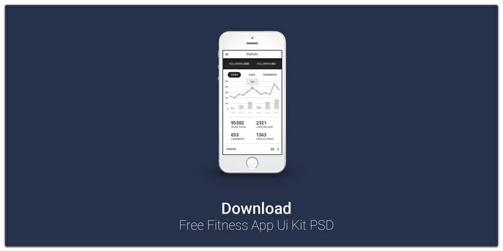 Free Fitness Tracking App UI Kit PSD