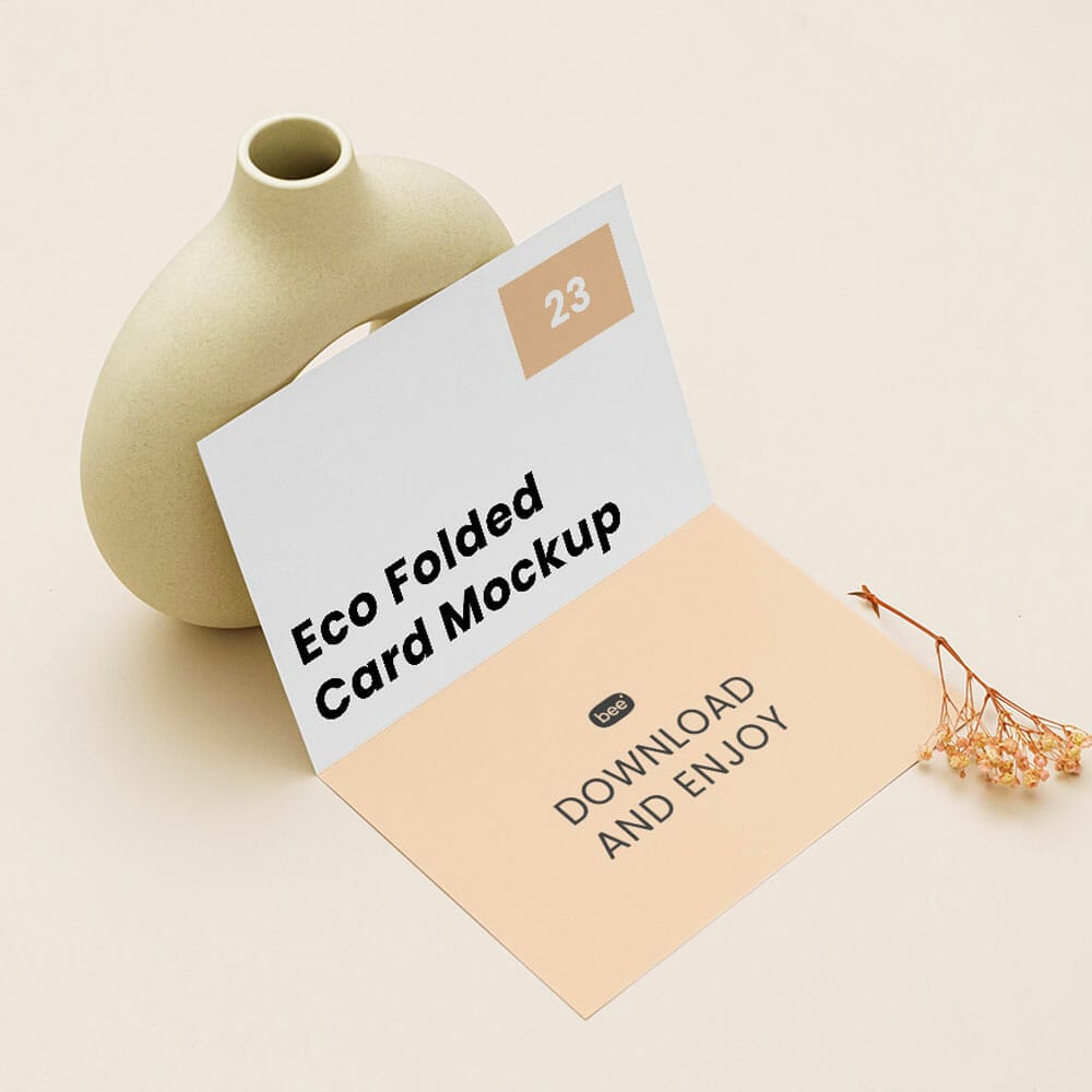 Free Folded Brochure Mockup PSD