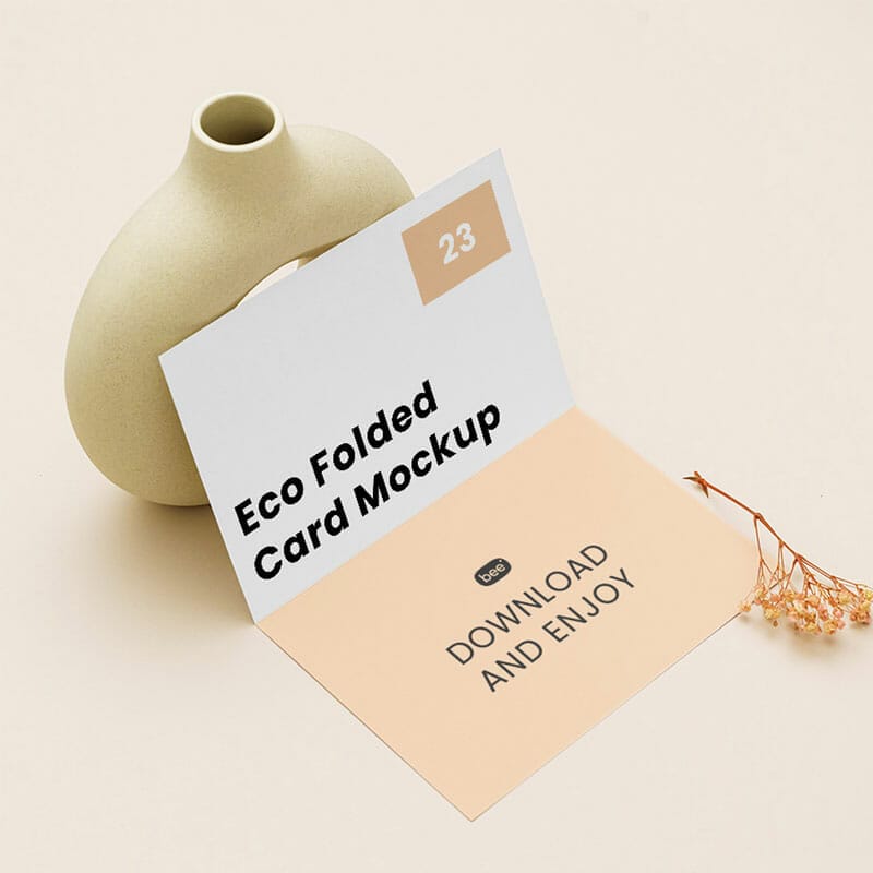 Free Folded Brochure Mockup PSD