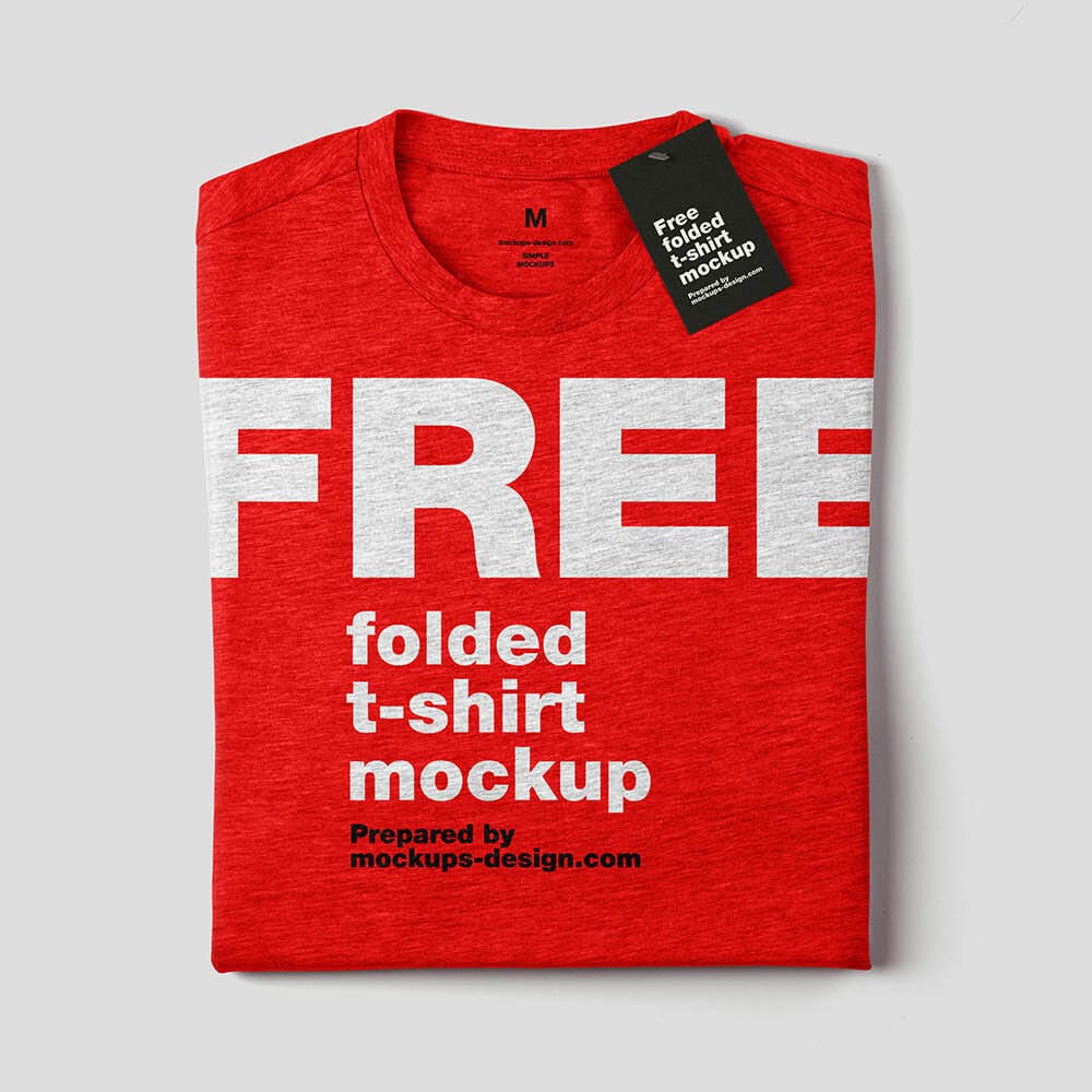 Free Folded T-shirt PSD Template