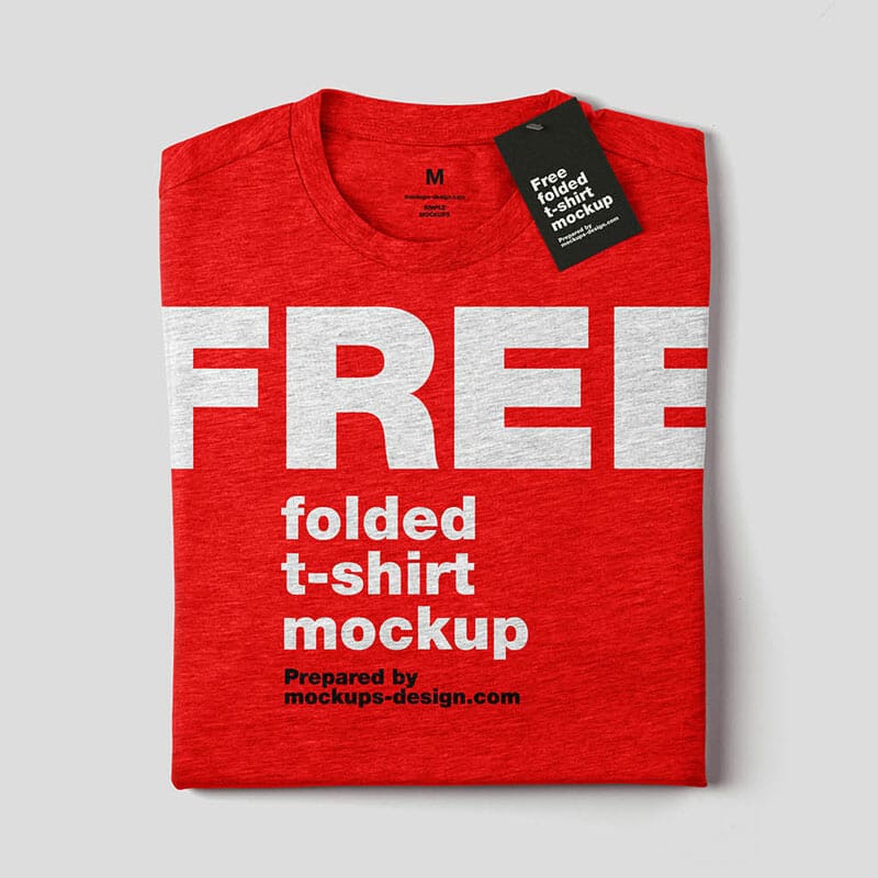 Free Folded T-shirt PSD Template