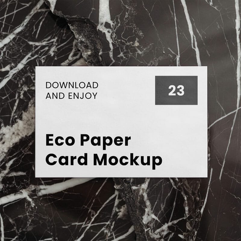 Free Front Business Card On Marble Mockup PSD