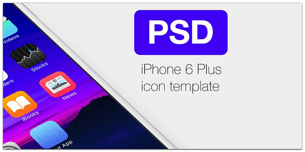 Free Icon Template PSD for iPhone6 Plus