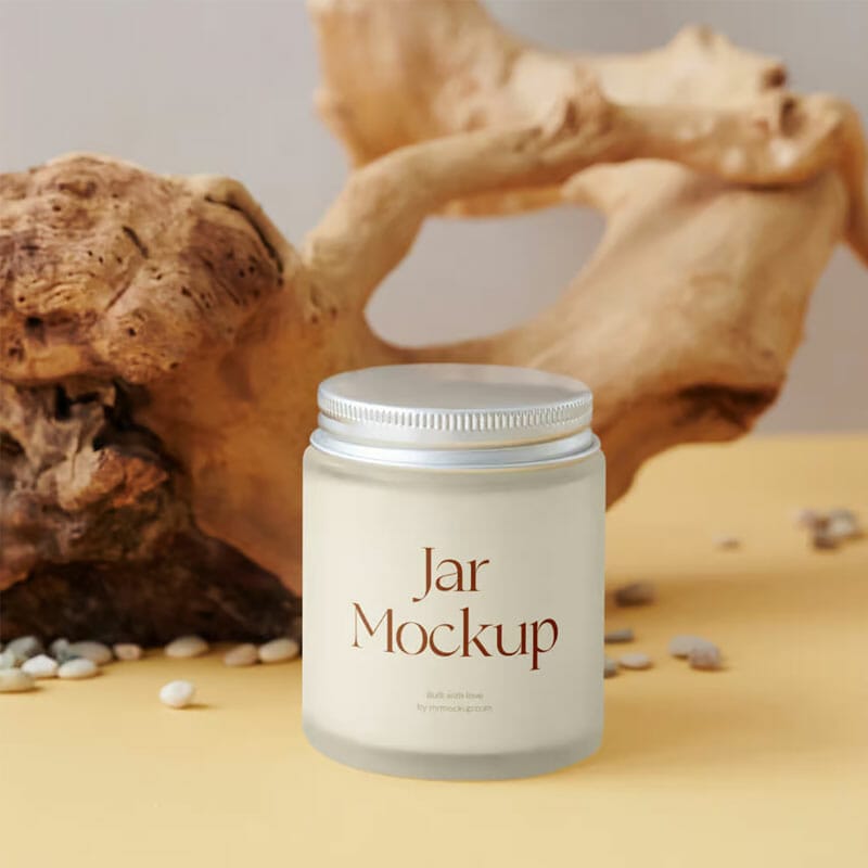 Free Jar With Root Mockup PSD
