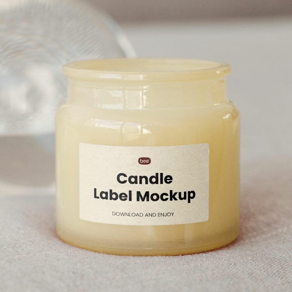 Free Label Jar With Glass Ball Mockup PSD