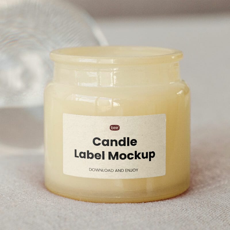 Free Label Jar With Glass Ball Mockup PSD