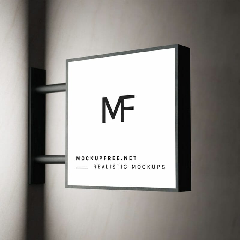 Free Light Box Sign Mockups PSD