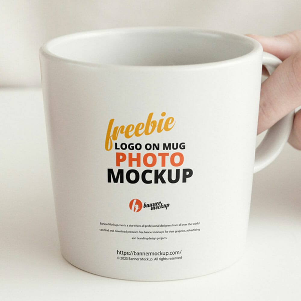 Free Logo On Mug Photo Mockup PSD