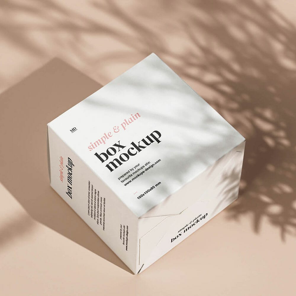 Free Lying Box Mockup PSD