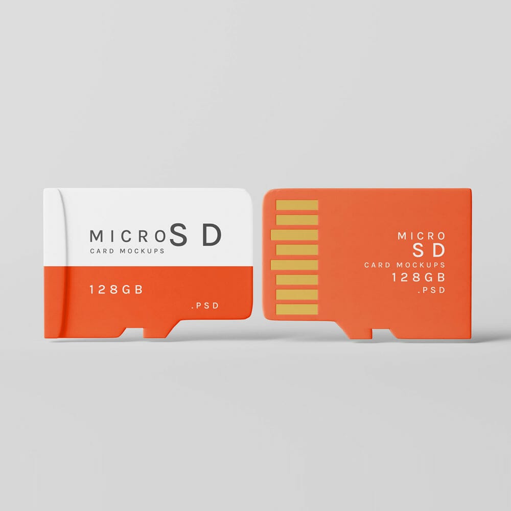Free Micro SD Card Mockups PSD