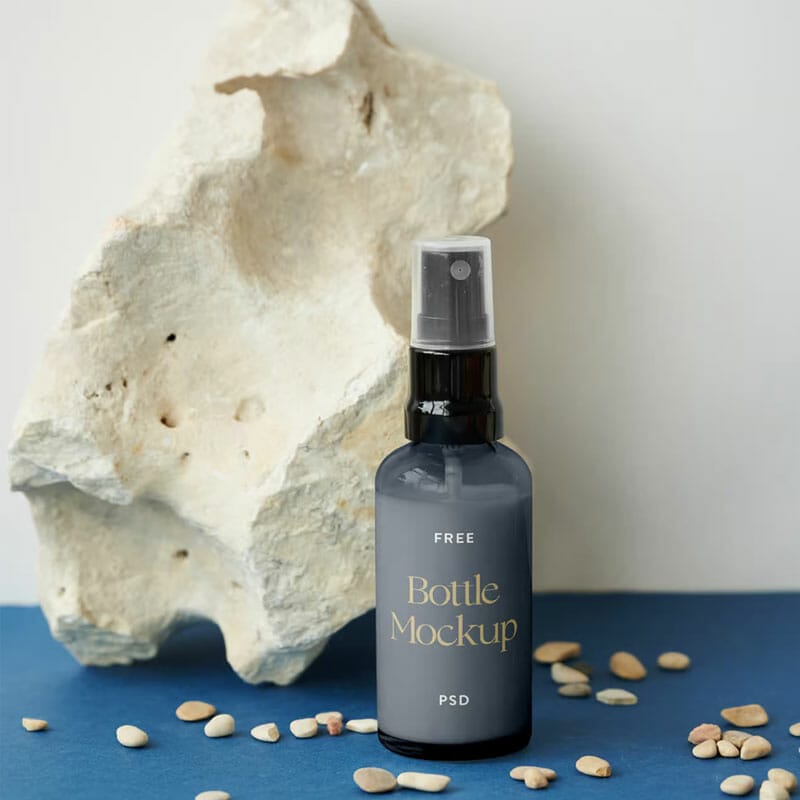 Free Mini Spray Bottle Mockup PSD