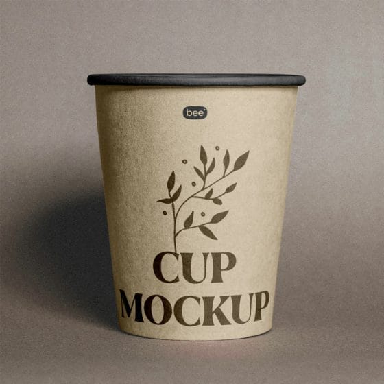 Free Open Paper Cup Mockup PSD