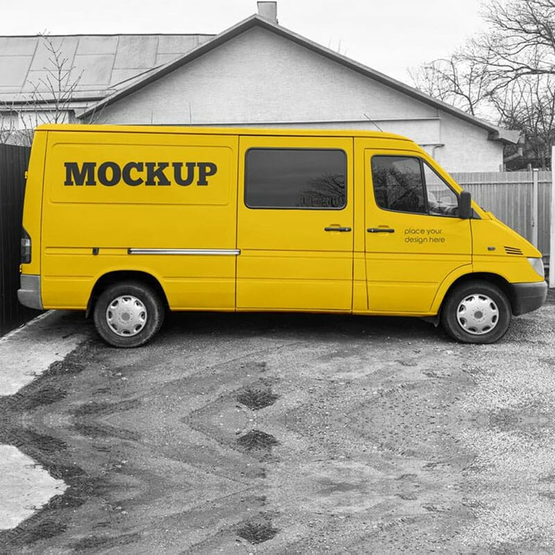 Free Panel Van Mockup PSD