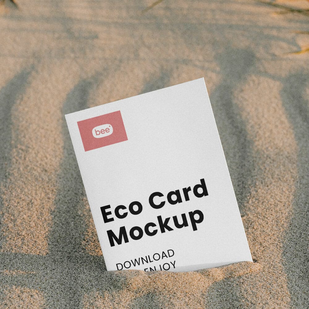 Free Paper Brochure On Beach Mockup PSD