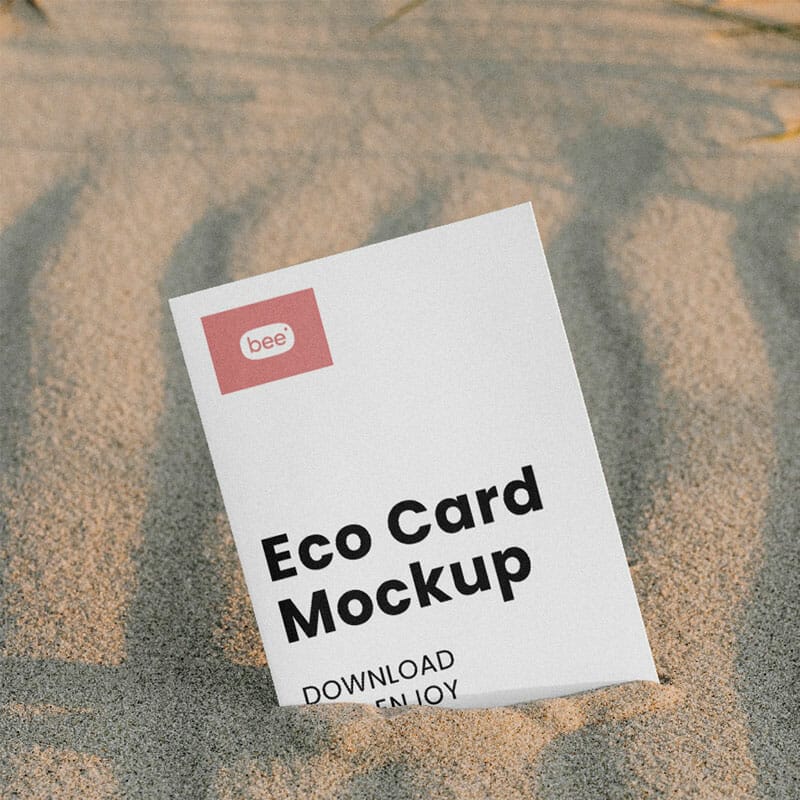 Free Paper Brochure On Beach Mockup PSD