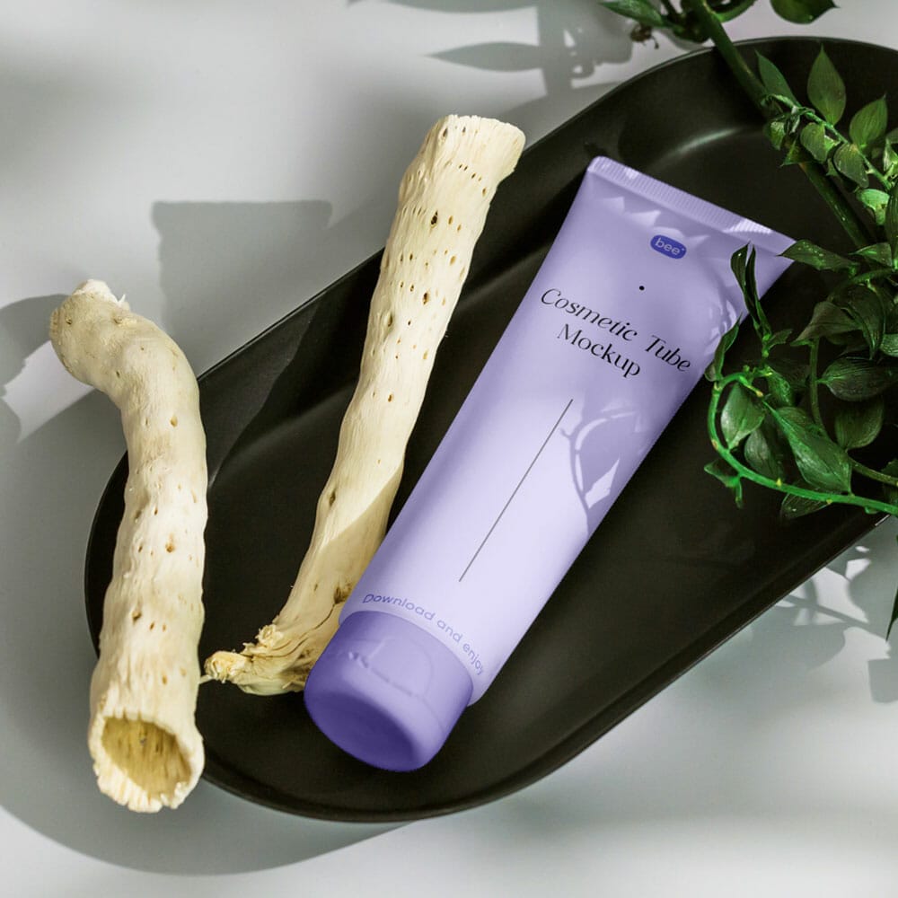 Free Perspective Cosmetic Tube Mockup PSD