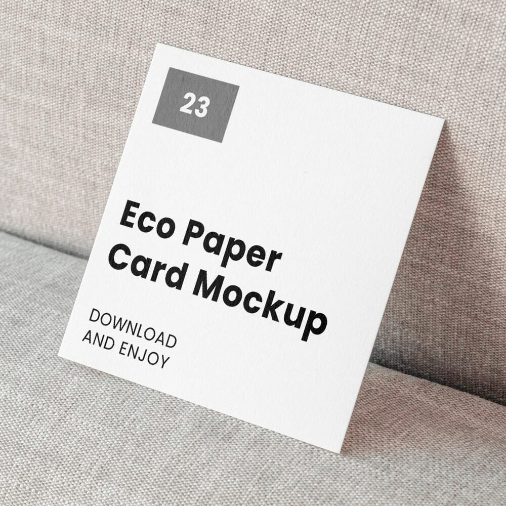 Free Perspective Square Card Mockup PSD