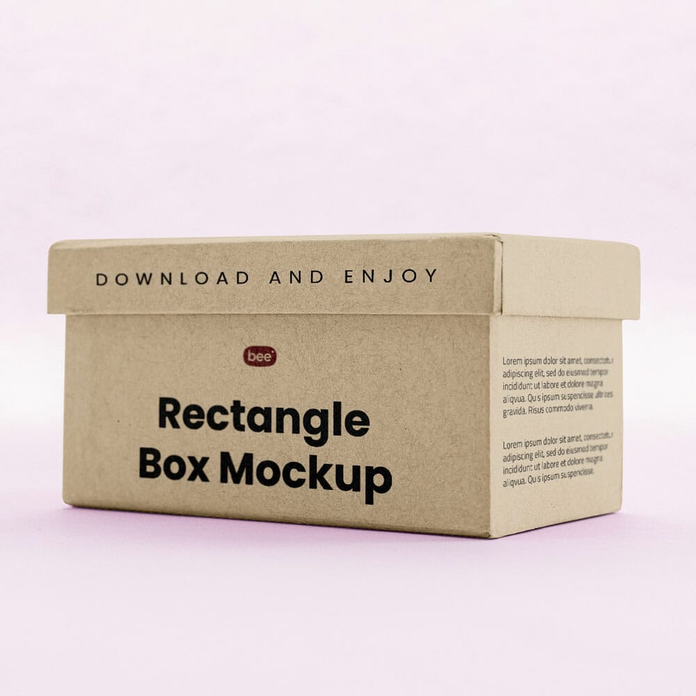 Free Rectangle Paper Box Mockup PSD