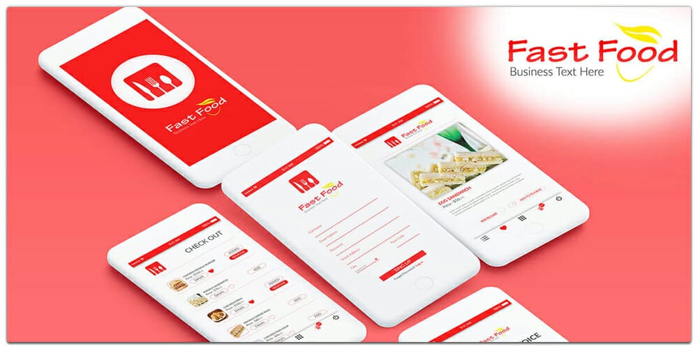 Free Restaurant Mobile App UI PSD