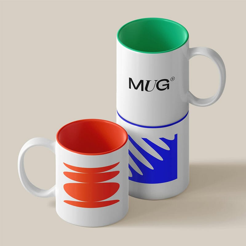 Free Scene With Mug Isometric Mockups PSD