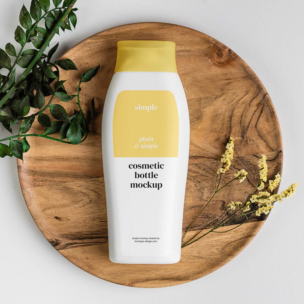 Free Shampoo Bottle Mockup PSD
