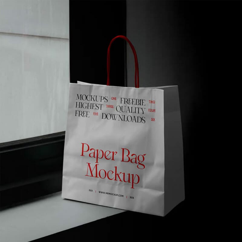 Free Shopping Paper Bag PSD Mockup