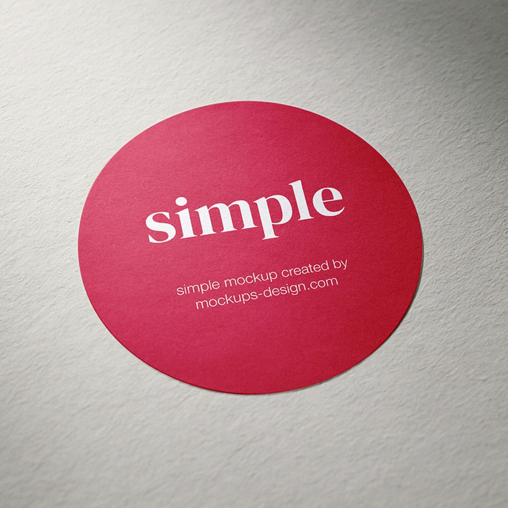 Free Simple Round Sticker Mockup PSD
