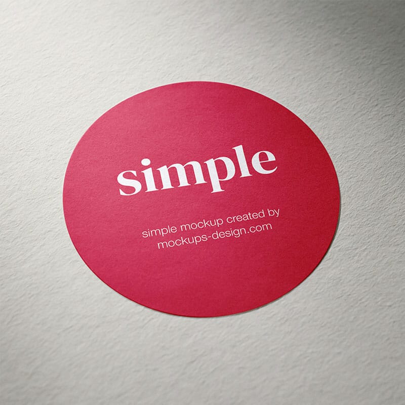 Free Simple Round Sticker Mockup PSD