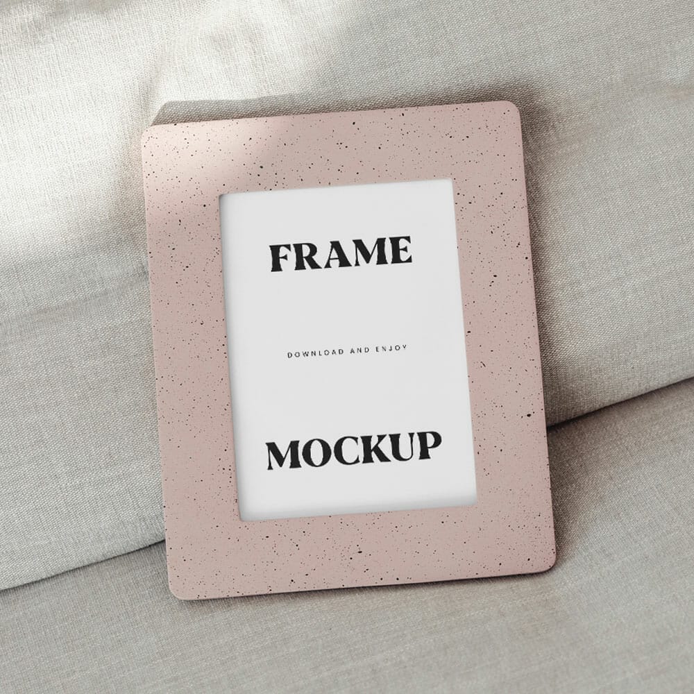 Free Small Thick Photo Frame Mockup PSD
