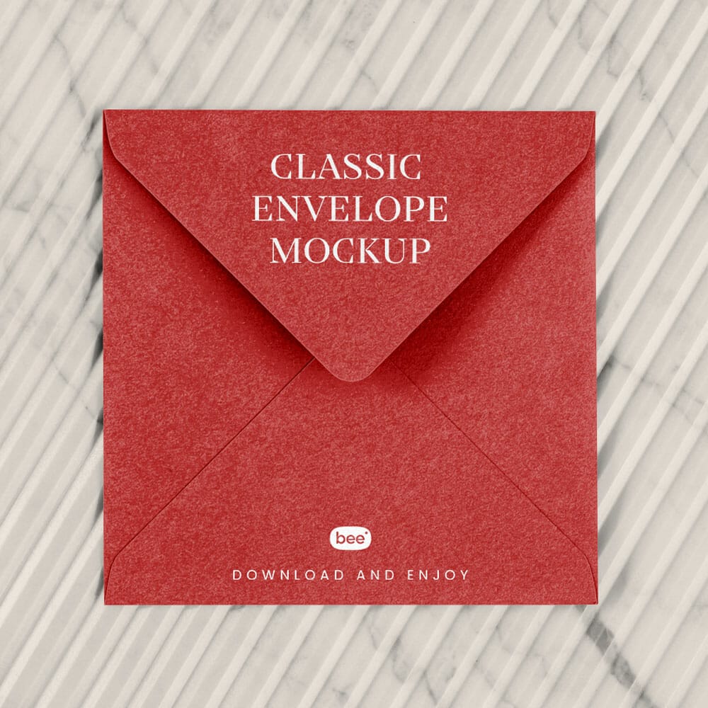 Free Square Envelope Mockup PSD