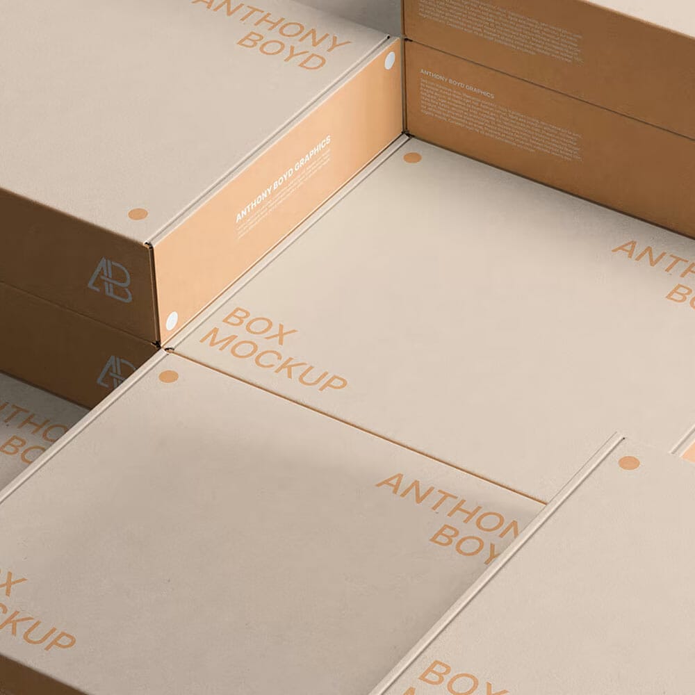 Free Stacked Boxes Mockup PSD