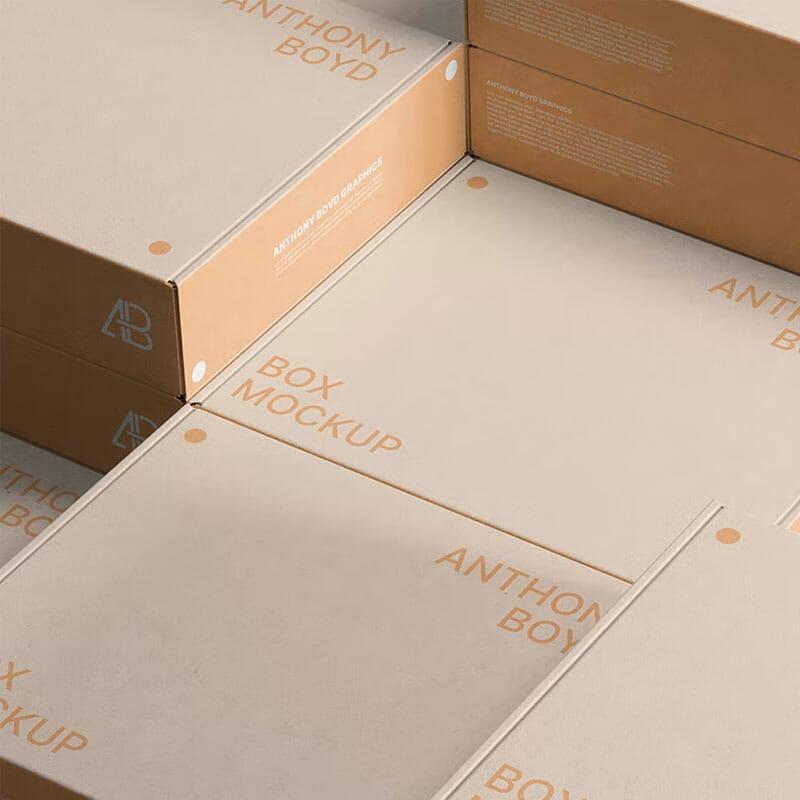 Free Stacked Boxes Mockup PSD