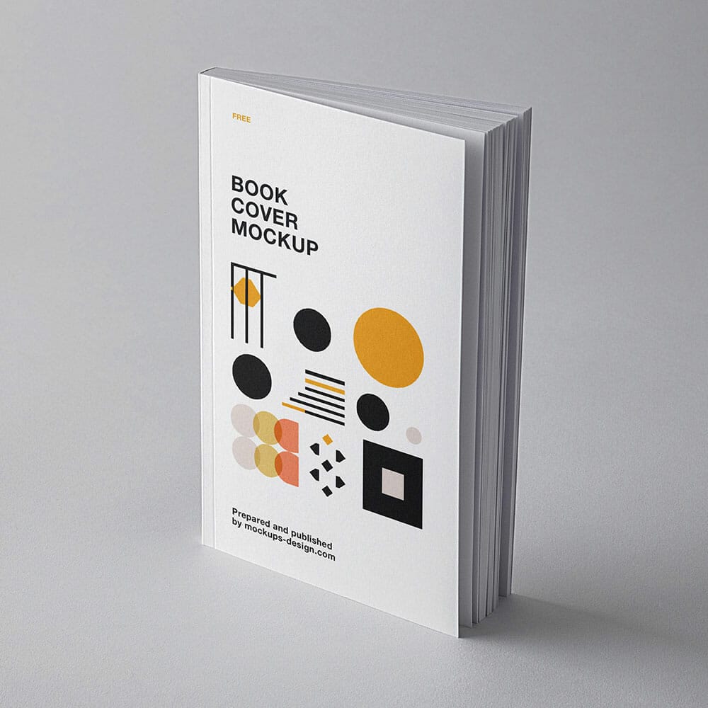 Free Standing Book Cover Mockup PSD