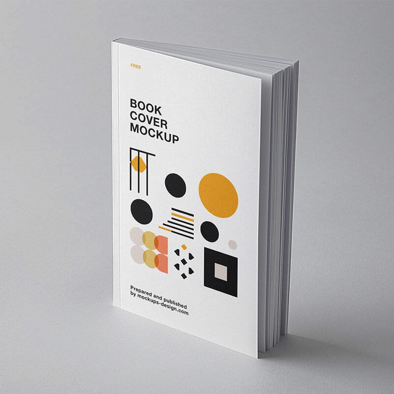 Free Standing Book Cover Mockup PSD