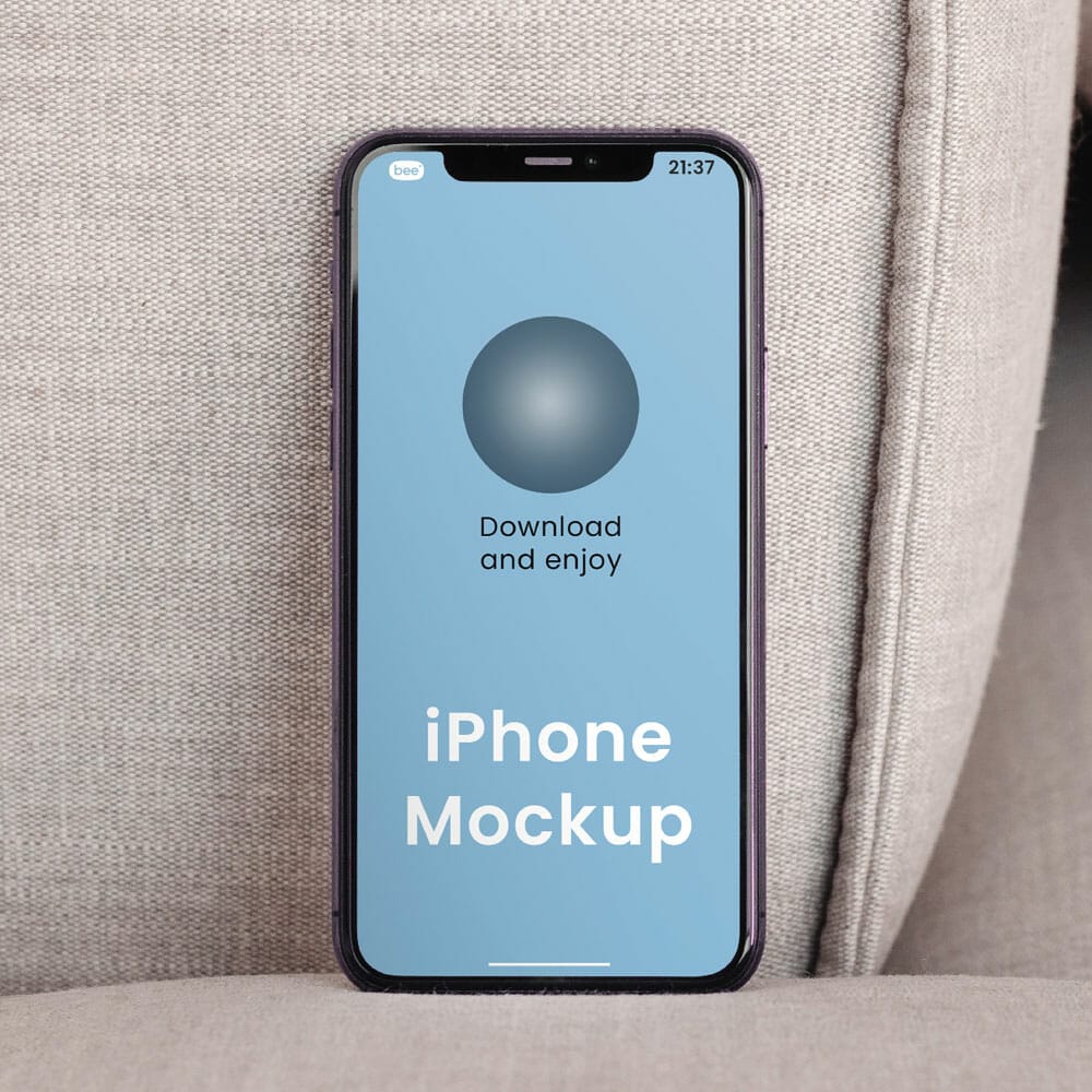 Free Standing iPhone Screen Mockup PSD