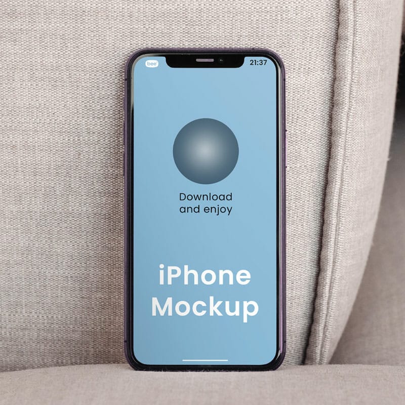 Free Standing iPhone Screen Mockup PSD