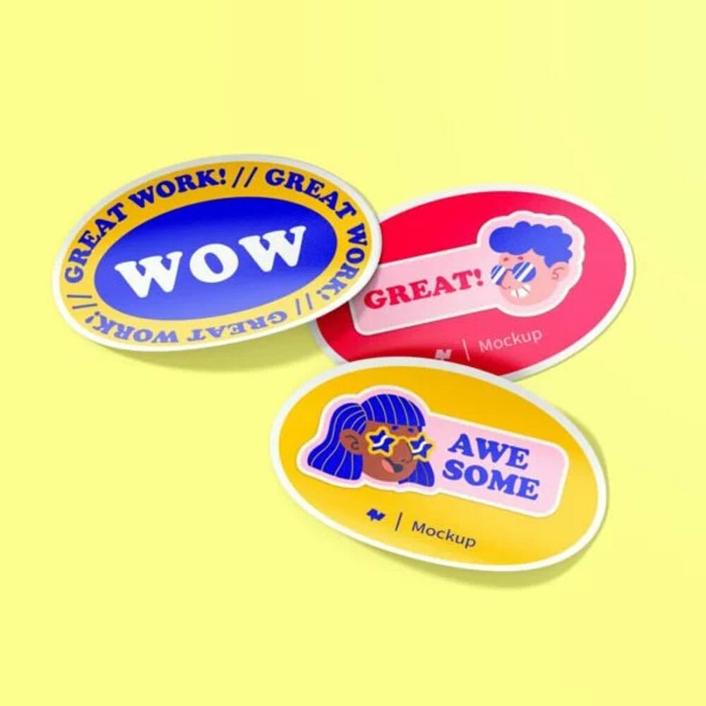 Free Sticker Mockups PSD