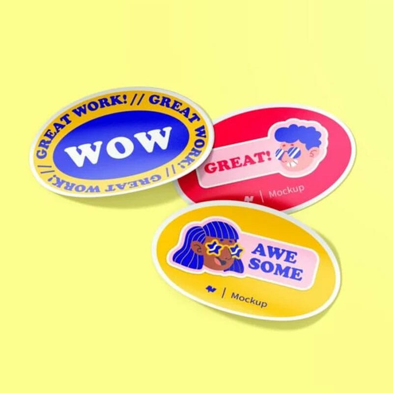 Free Sticker Mockups PSD